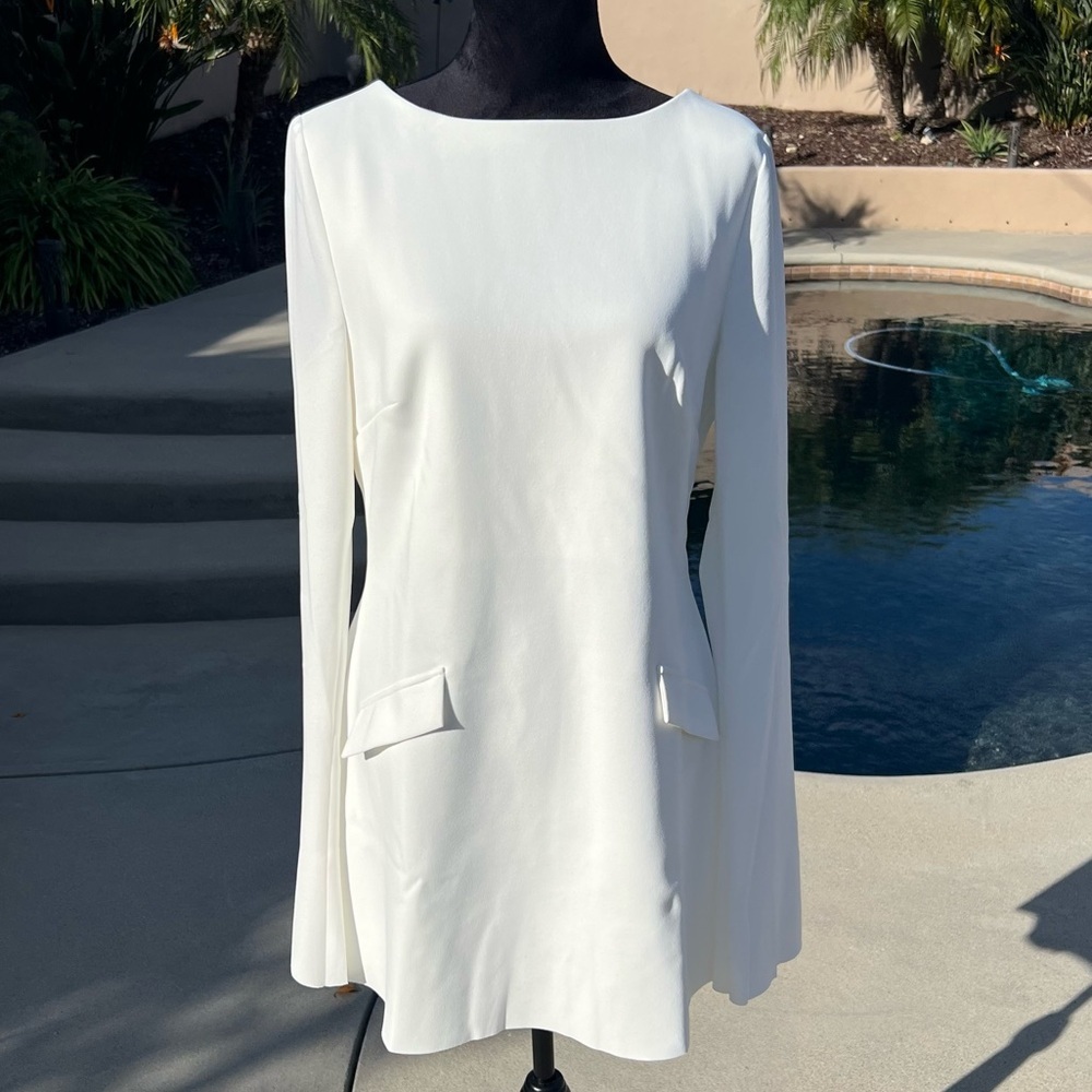 Elegant White Mini Dress - Picture 3 of 14